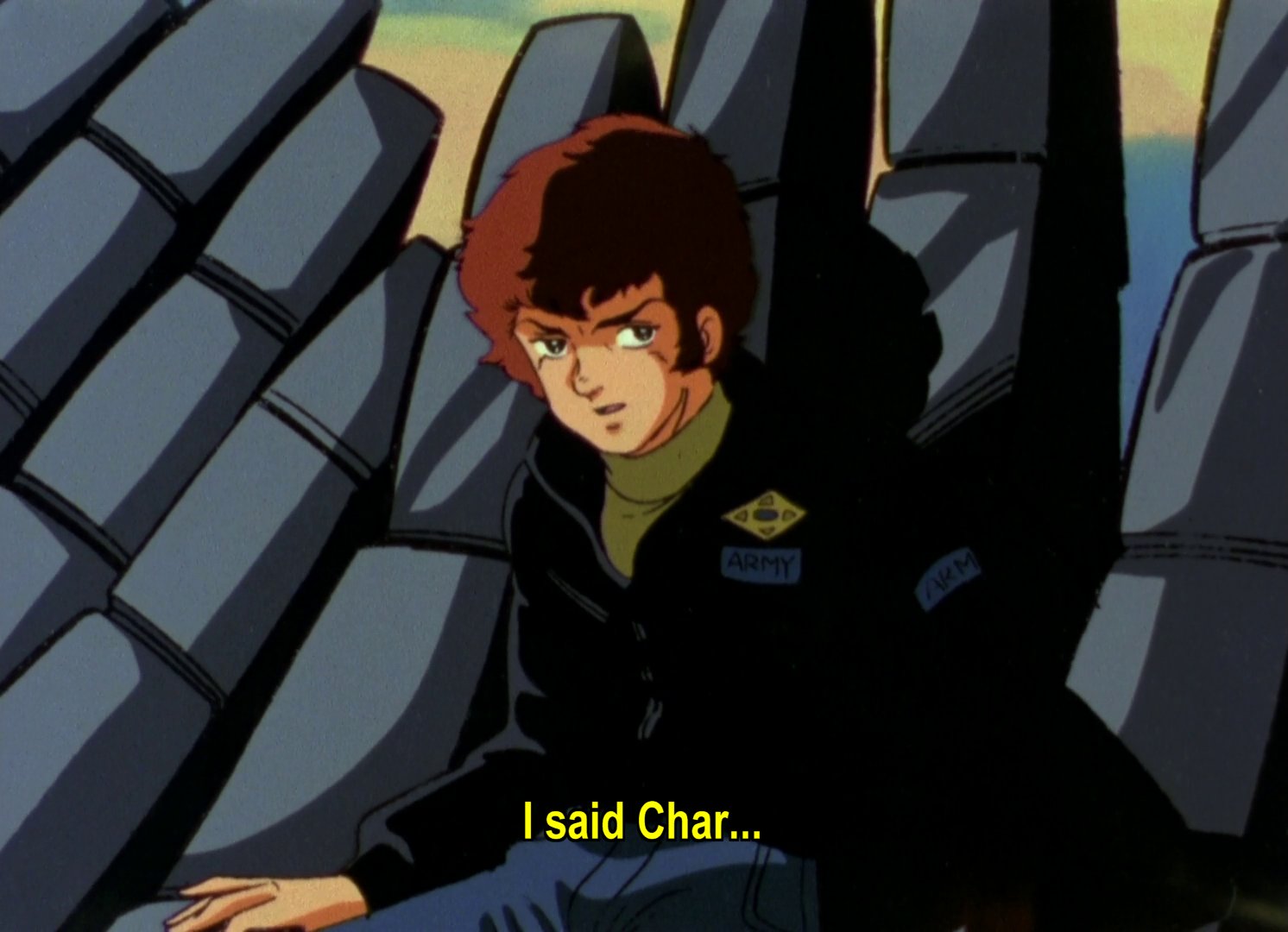 Amuro, sitting up in the gundam's hands: I said Char...