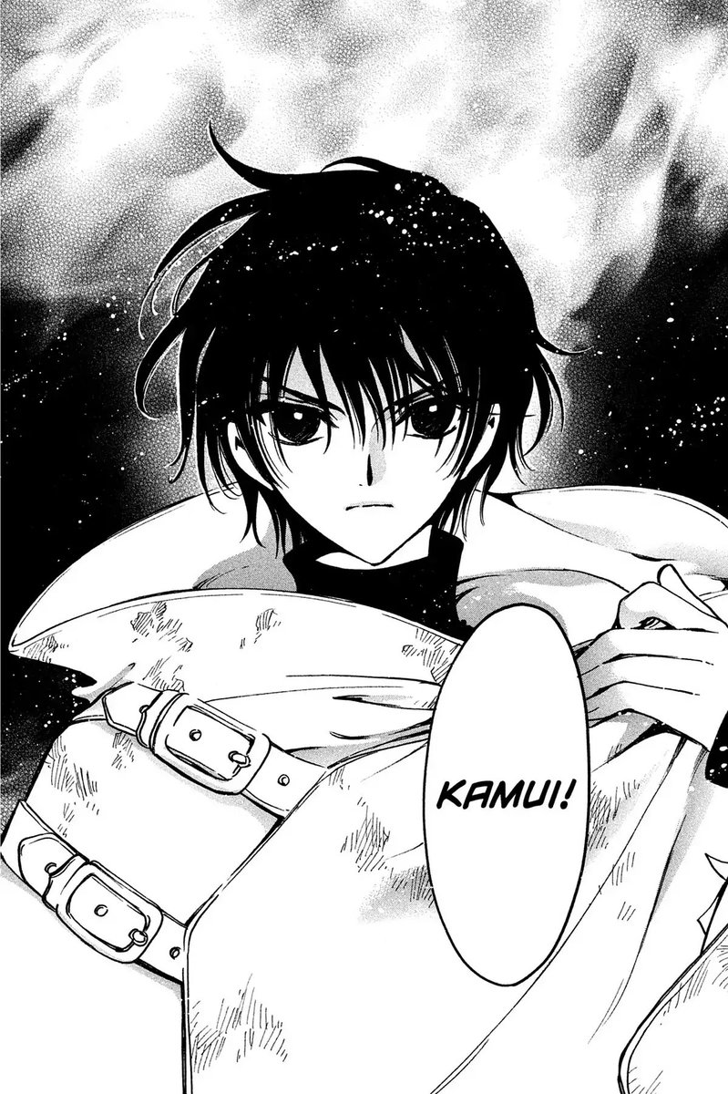 Kamui, a young man with black hair, wearing a massive cloak to protect from the sand.  Off-screen: Kamui!