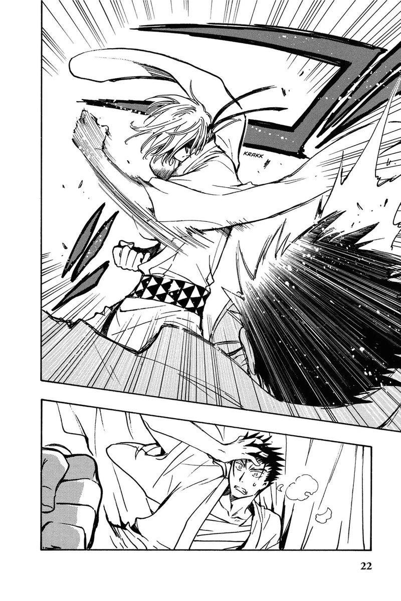 Panel 1: Fai punching Kurogane.  Panel 2: Kurogane, fallen back holding his head, looking shocked.